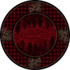 Pinecones Forest Plaid Rug - 8 Ft. Round