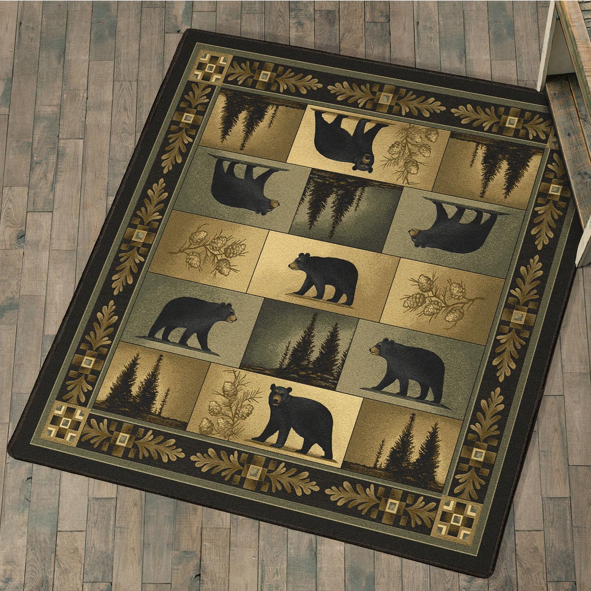 Nature's Portraits Black Bear Rug - 8 Ft. Square