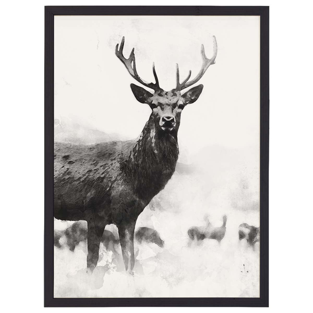 Grayscale Deer Wall Art