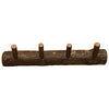 Hickory Wall Coat Rack - 24" with 4 Pegs