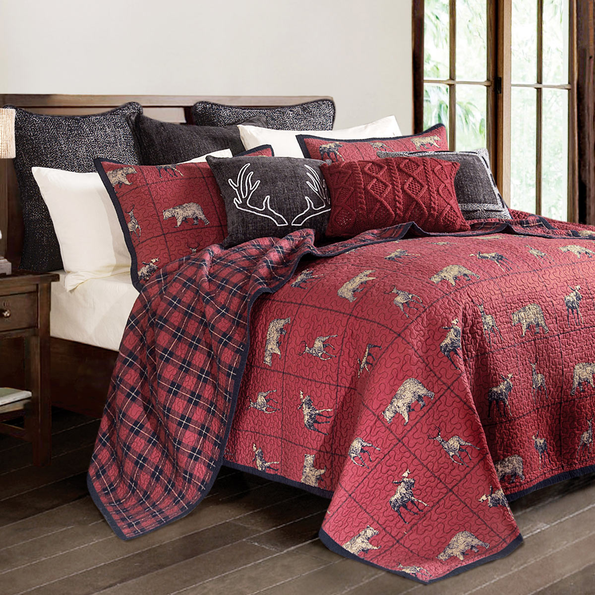 Woodland Plaid Quilt Bed Set - King