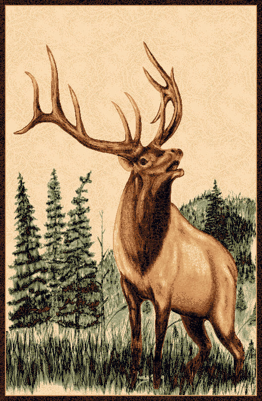 Bugling Elk Rug - 2 x 3
