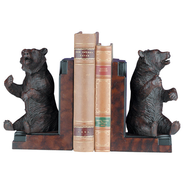 Sitting Bear Bookends - Burlwood
