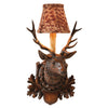 Stag Mount Wall Sconce with Print Shade - Left Facing