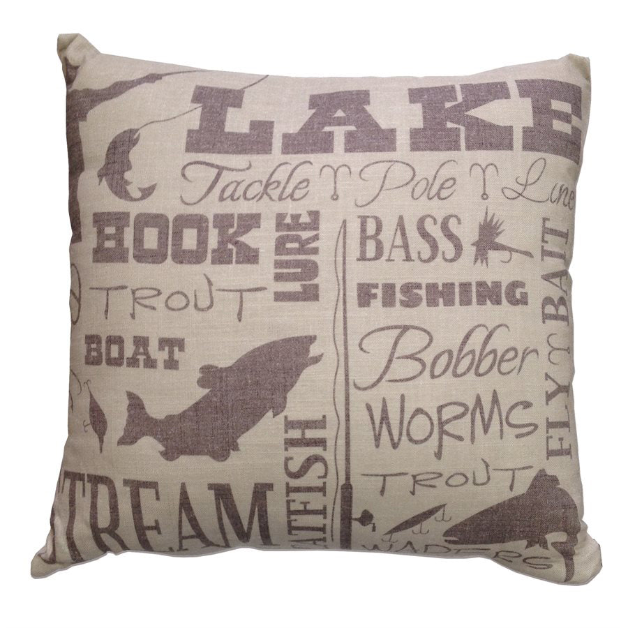 Lake Words Print Accent Pillow