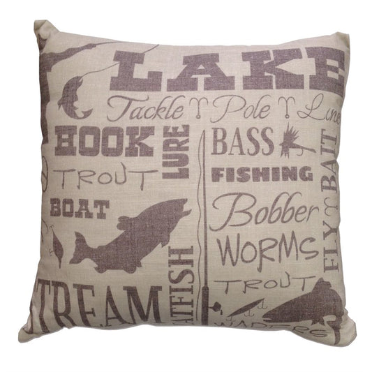 Lake Words Print Accent Pillow