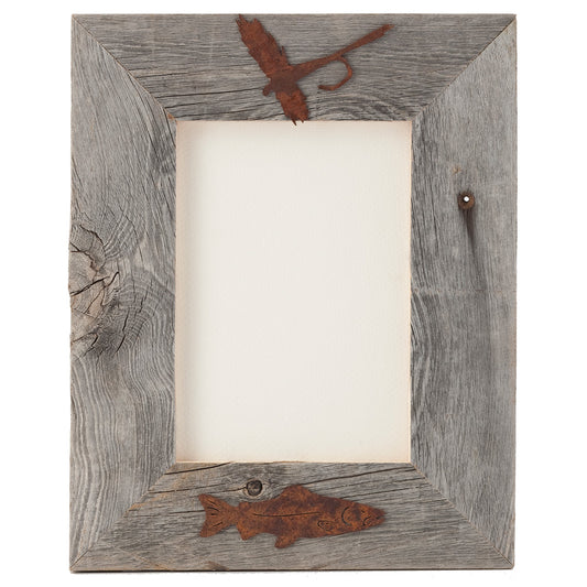 Fly Fishing Aged Barnwood 5 x 7 Frame