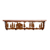 Cabin in Pines 34 Inch Pine Hook Shelf