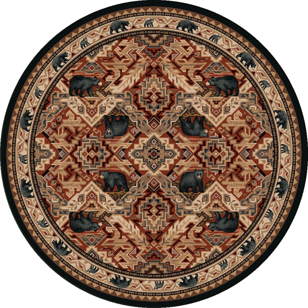Black Bear Manor Rug - 8 Ft. Round
