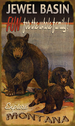 Personalized Bear Family Sign - 18 x 30