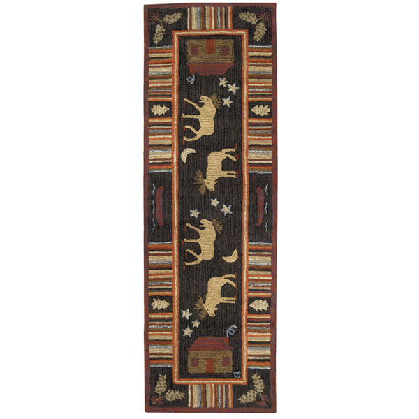 Night Moose Hooked Wool Runner - OUT OF STOCK UNTIL 07/31/2026