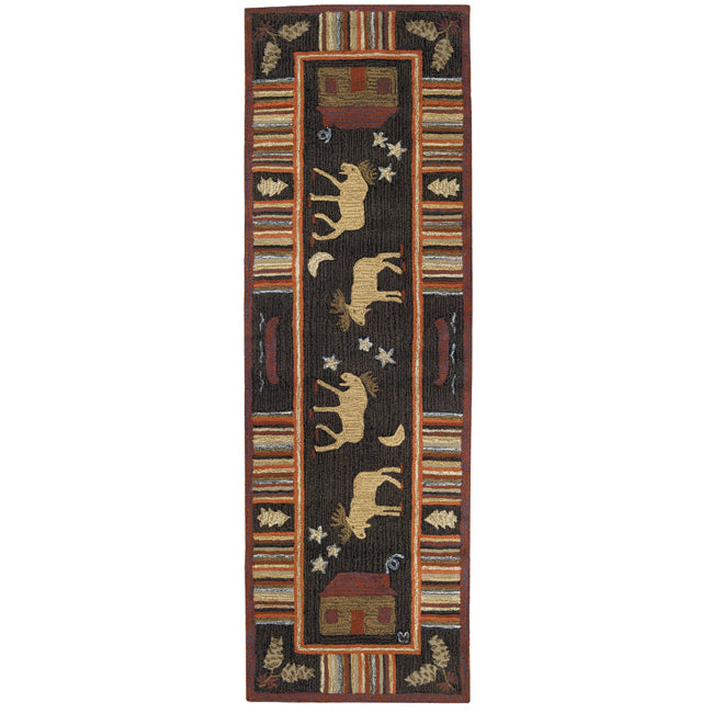 Night Moose Hooked Wool Runner - OUT OF STOCK UNTIL 07/31/2026