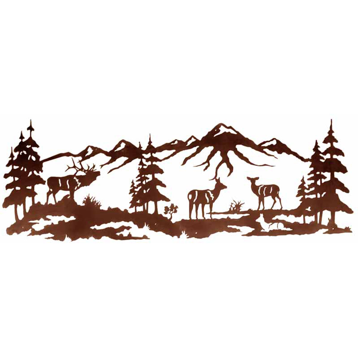 Elk Family Wall Art - 84 Inch