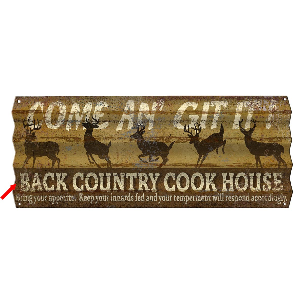 Country Cook House Personalized Corrugated Metal Sign
