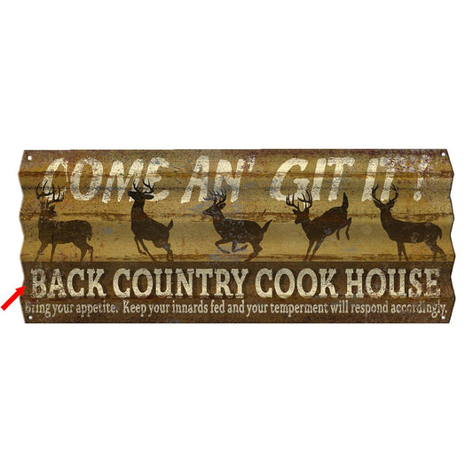 Country Cook House Personalized Corrugated Metal Sign