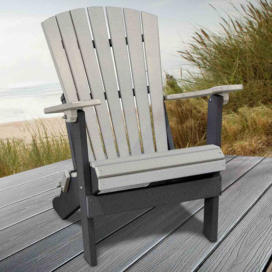 Kingston Adirondack Folding Chair - Gray & Black