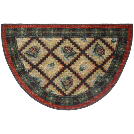 Pinecone & Plaid Slice Bath Rug - 2 x 3 - OVERSTOCK