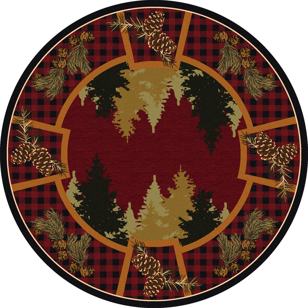 Plaid Woodsman Rug - 8 Ft. Round