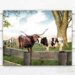 Longhorn Love Personalized Stretched Canvas - Large