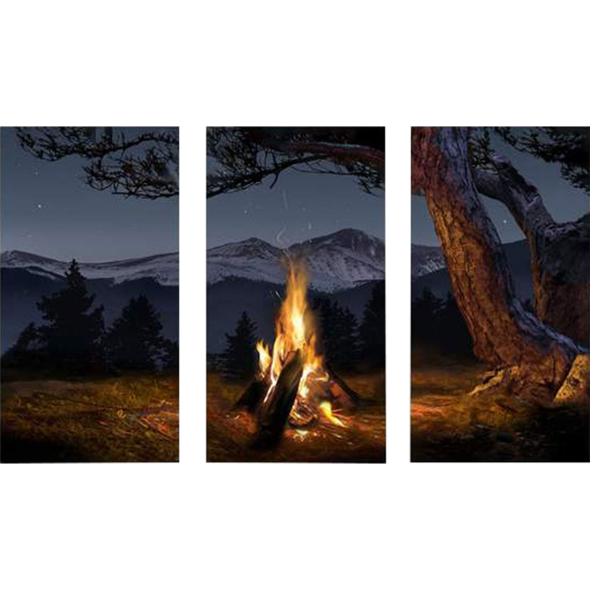 At the Campfire Personalized Framed Canvas Triptych