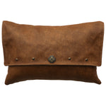 Gentle Fawn Pillow with Leather Back - 12 x 18
