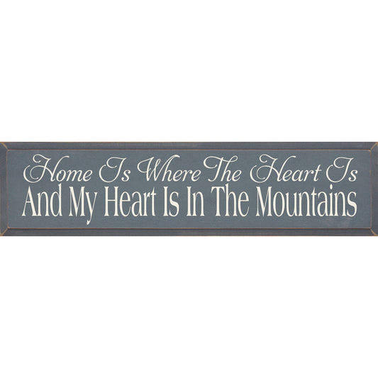 Mountain Heart Wood Sign