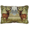 Mirrored Deer Needlepoint Pillow