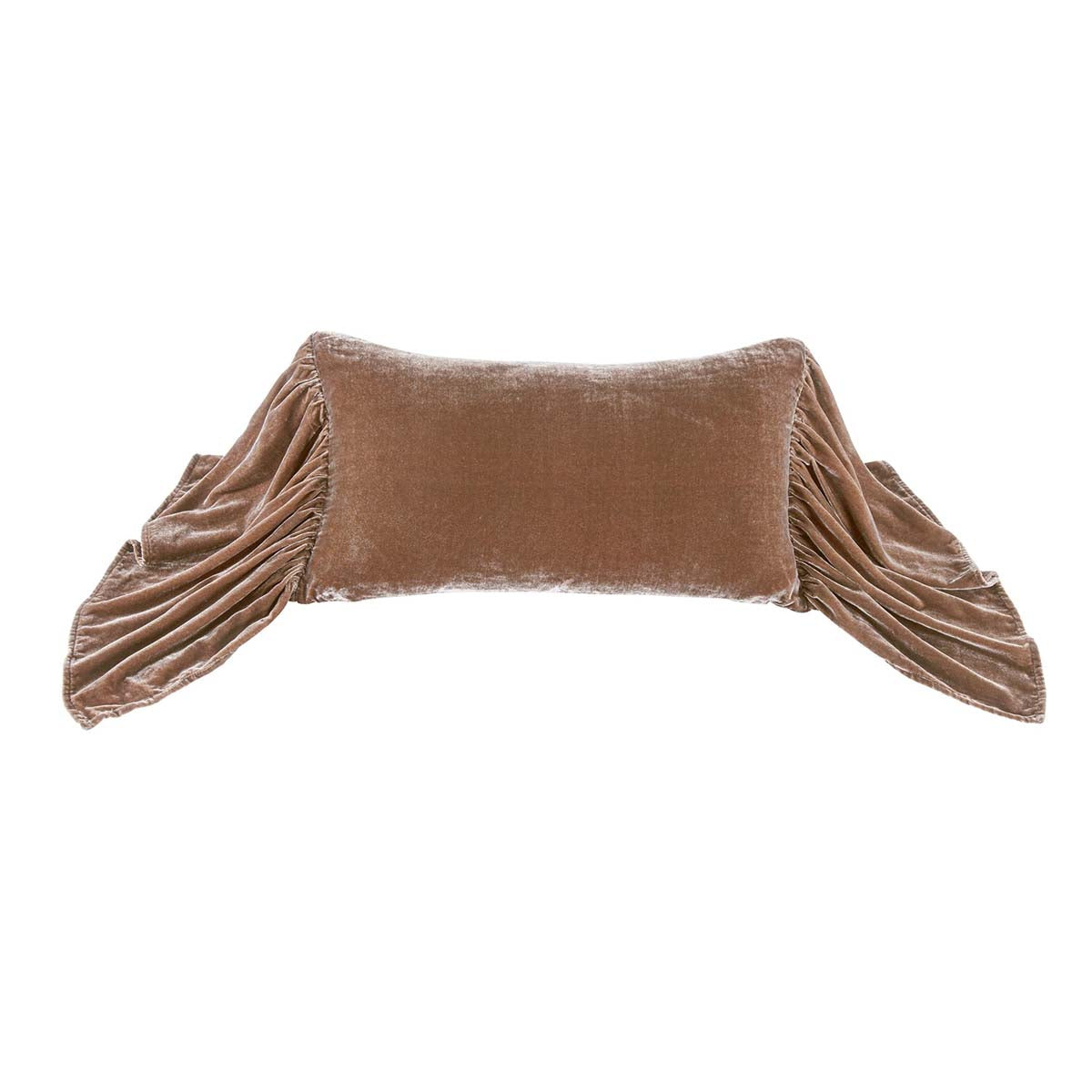Rose Velvet Long Ruffled Pillow