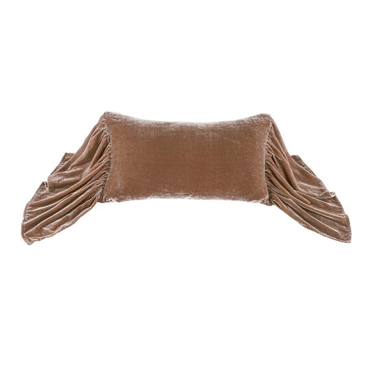 Rose Velvet Long Ruffled Pillow