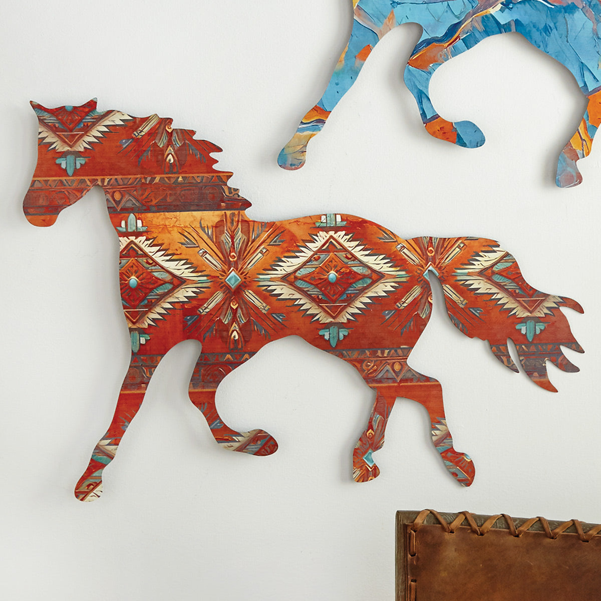 Tribal Spirit Horse Metal Wall Art - Large