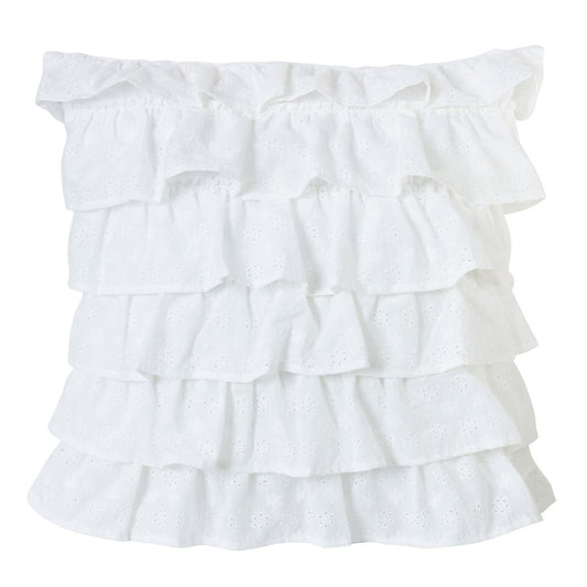 Tiered Ruffled Eyelet Pillow