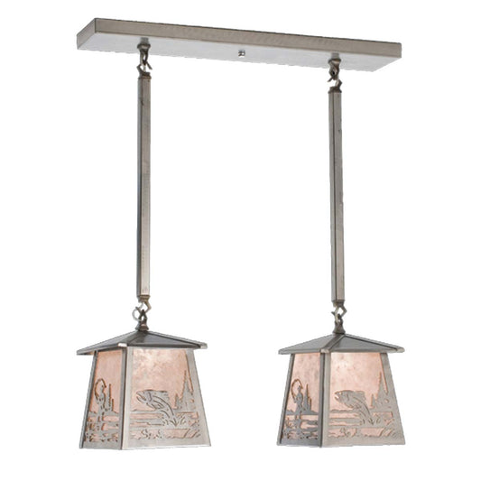 Bass Fishing 2-Light Island Pendant