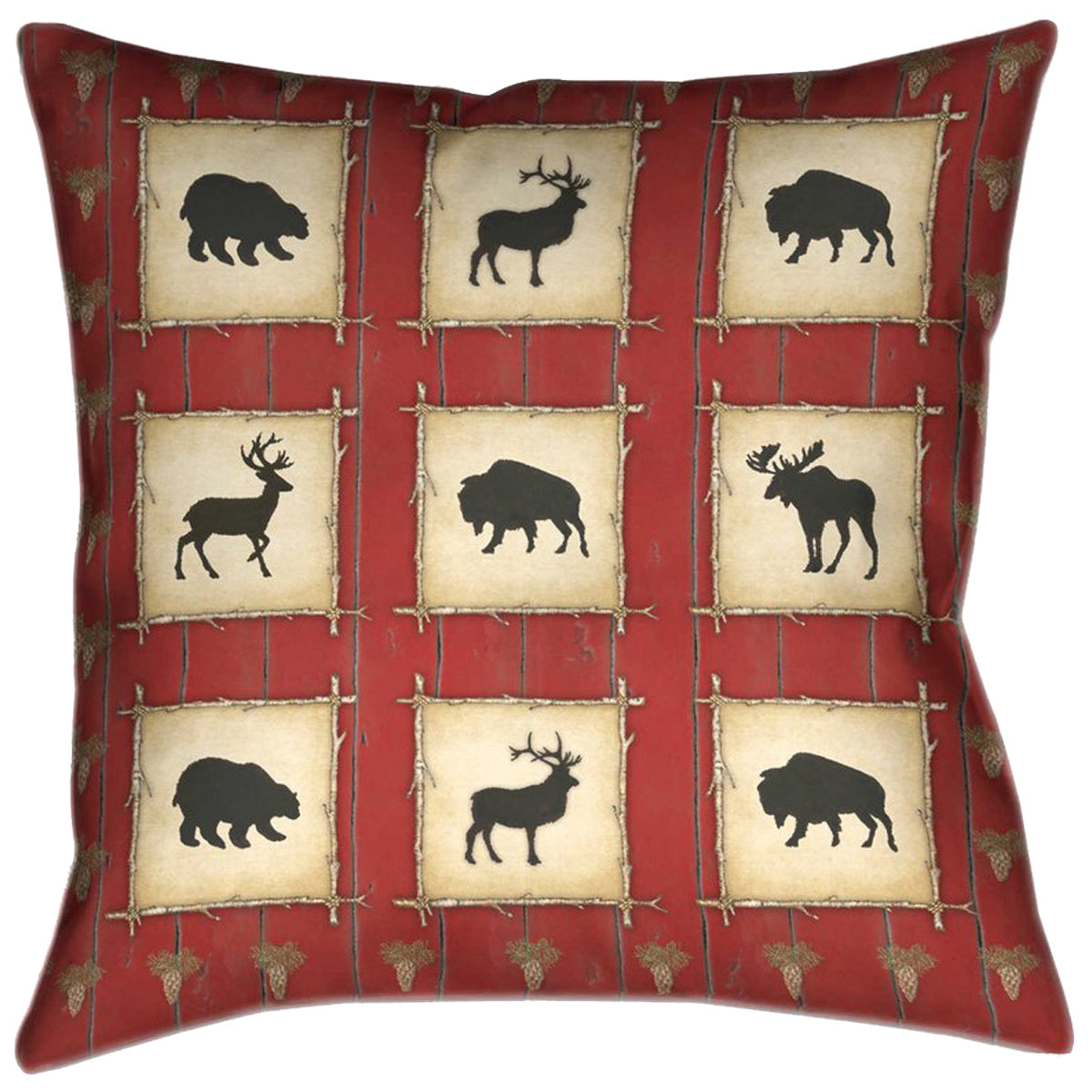 Lodge Wildlife Patches Pillow