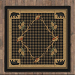 Black Bear Cabin Rug - 8 Ft. Square