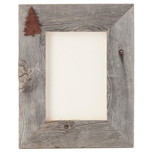Aged Barnwood & Rust Tree 5 x 7 Frame