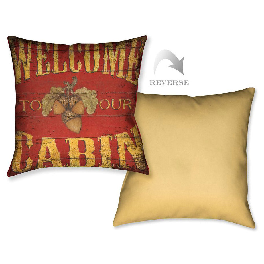 Cabin Sign Print Pillow