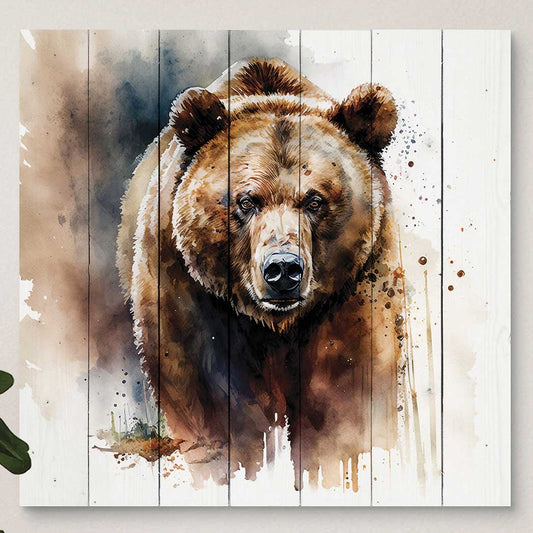 Watercolor Bear Pallet Wall Hanging