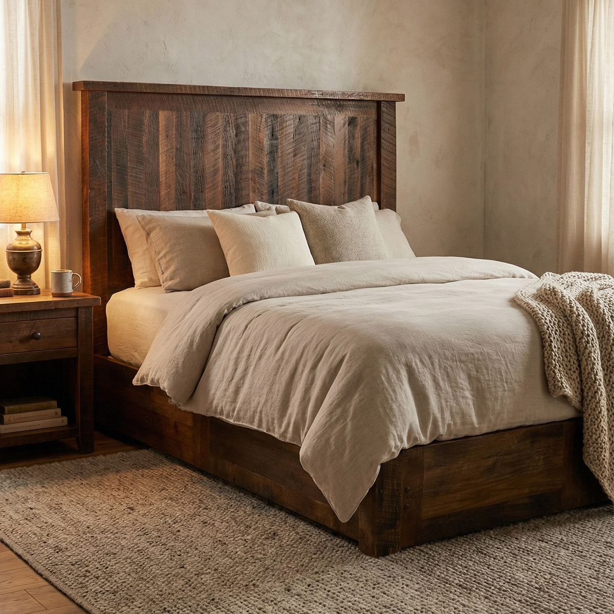 Barnwood Traditional Platform Bed - King