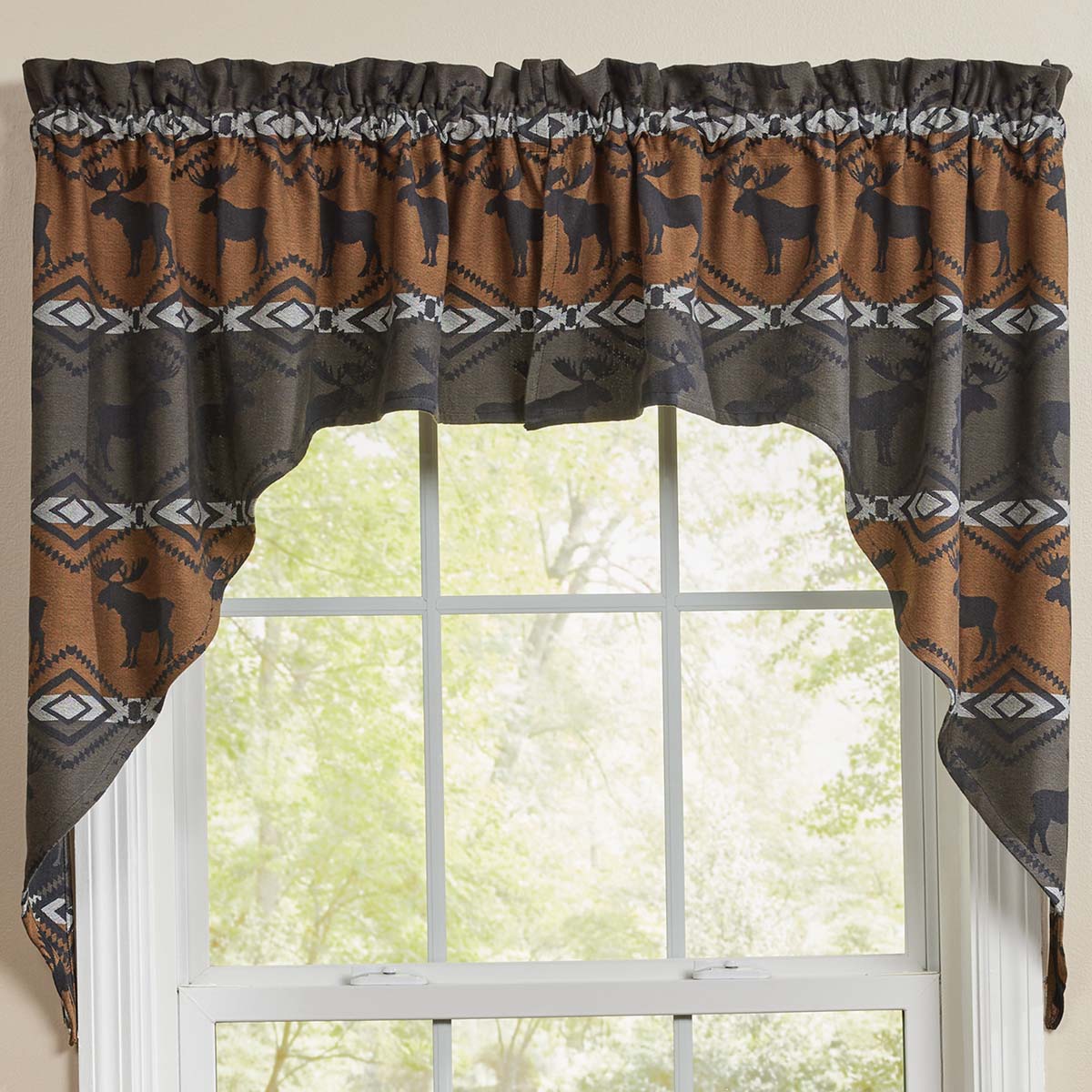 Timberline Moose Jacquard Swag Pair