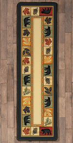 Leafy Lodge Bears Rug - 2 x 8