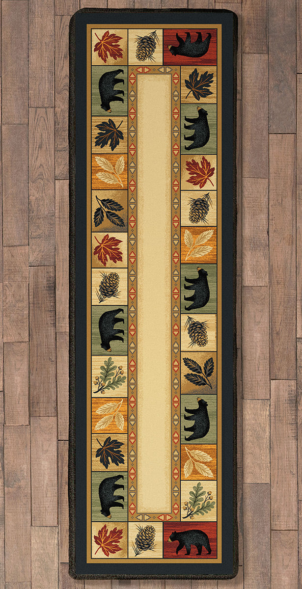Leafy Lodge Bears Rug - 2 x 8