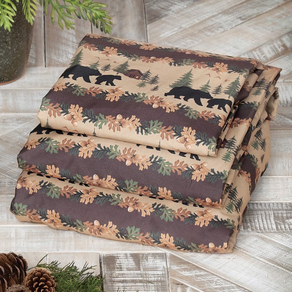 Cozy Cabin Bears Sheet Set - King
