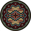Rustic Cross Blue Southwestern Rug - 8 Ft. Round