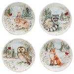 Winter Wildlife Dessert Plates - Set of 4