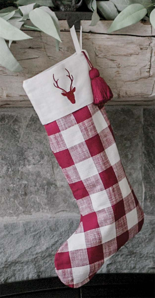 Antler Plaid Stocking