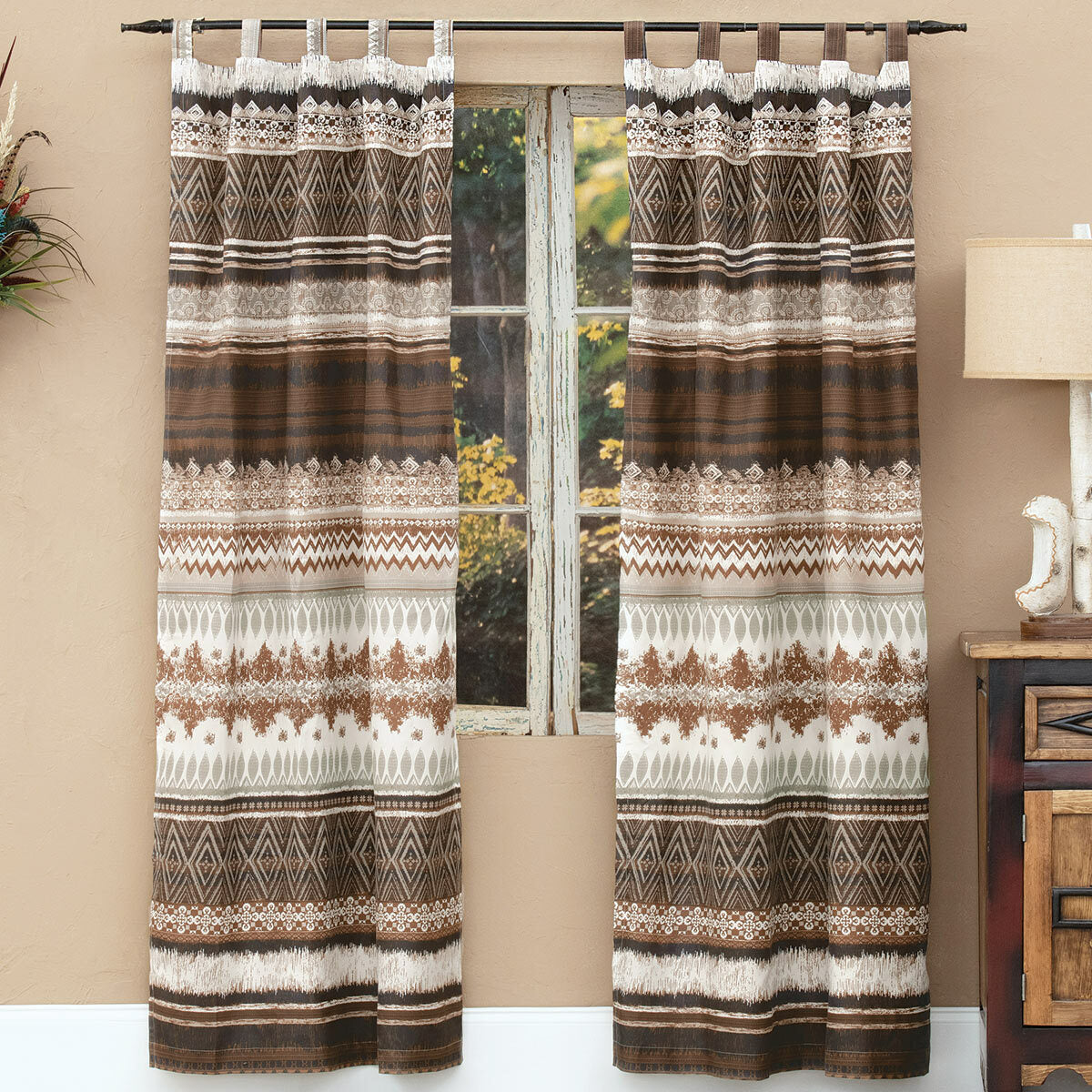 Southwest Mocha Lined Drapes