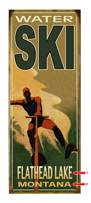 Green Water Ski Sign