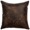 Brands Embossed Leather Square Pillow