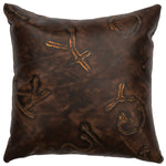 Brands Embossed Leather Square Pillow