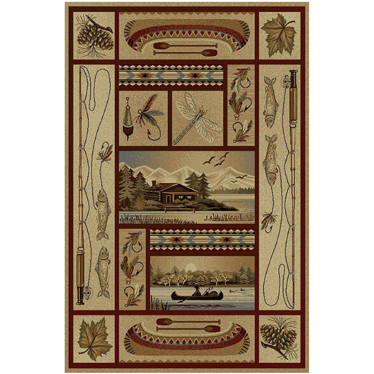 Fishing Patches Rug - 4 x 6